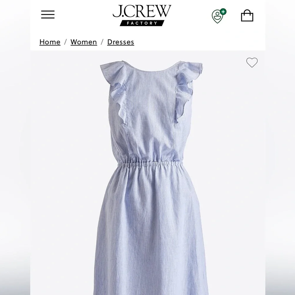 J. Crew Blue Striped Midi Dress